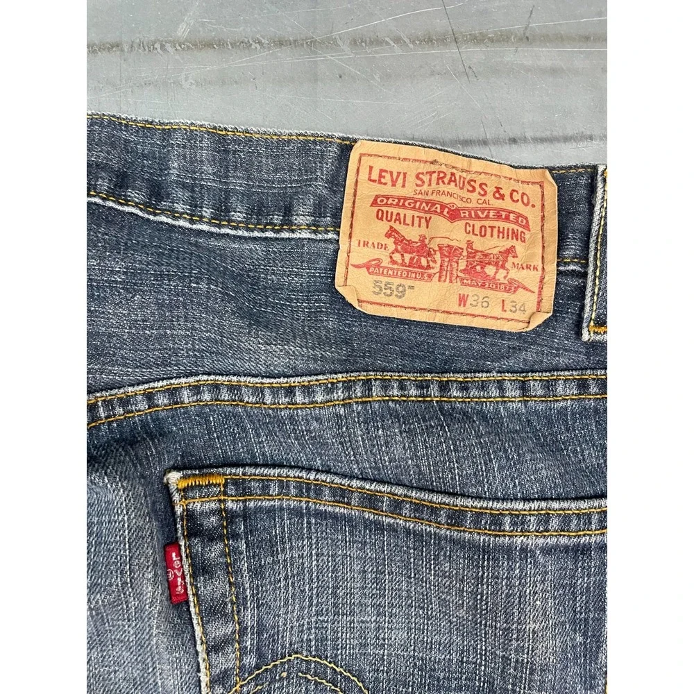 Vintage‎ Levis 559 Jeans Mens 36X34 Blue Medium Wash Denim Relaxed Straight Leg